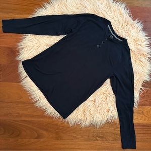 Navy Blue Men’s Long Sleeve Henley